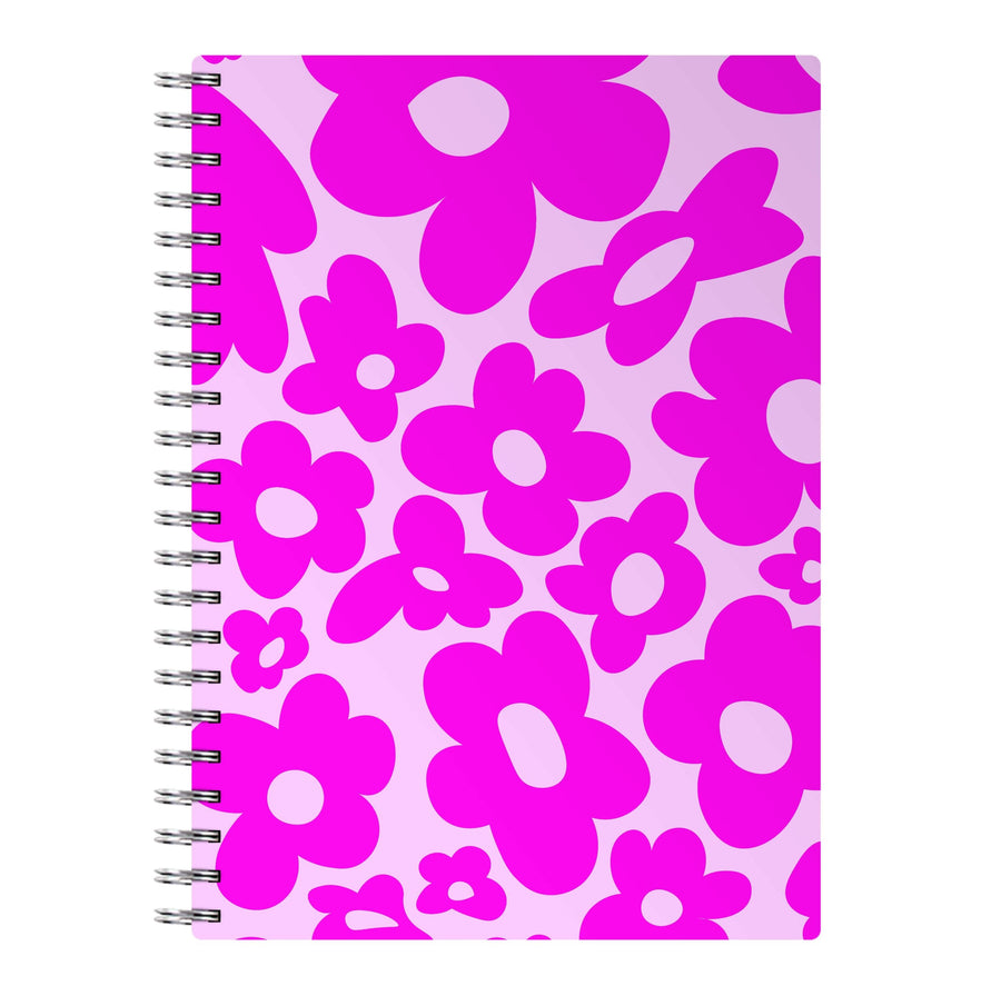 Pink Flowers - Trippy Patterns Notebook