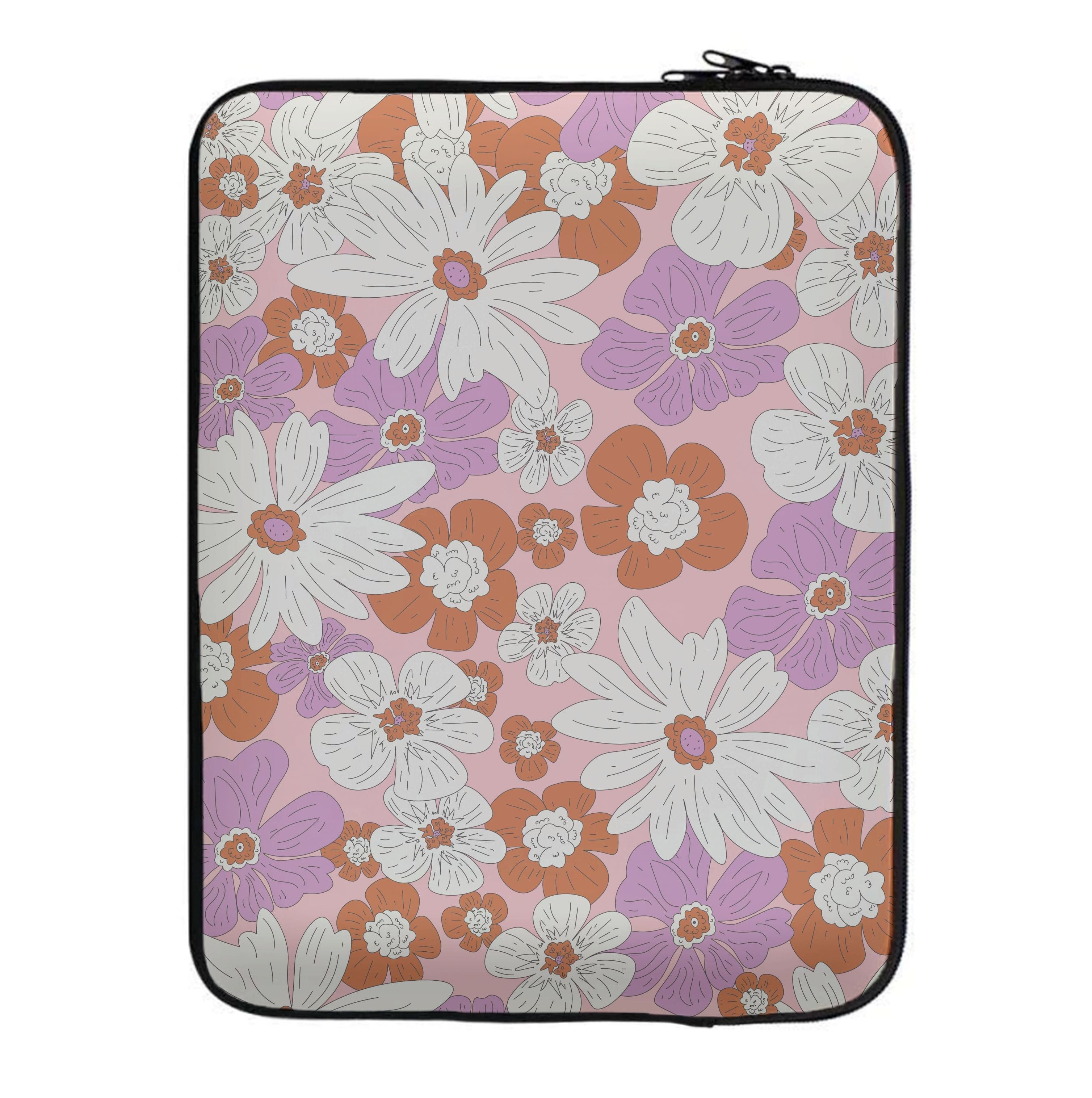 Retro Flowers - Floral Patterns Laptop Sleeve