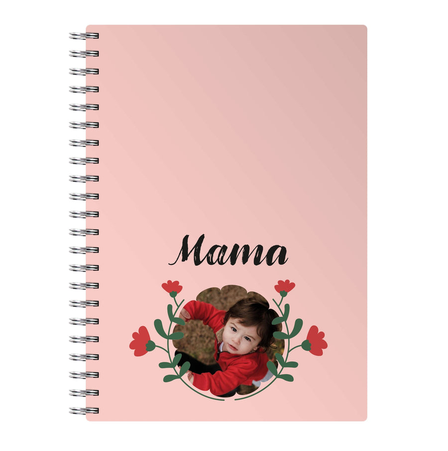 Mama Red Flowers - Personalised Mother's Day Notebook