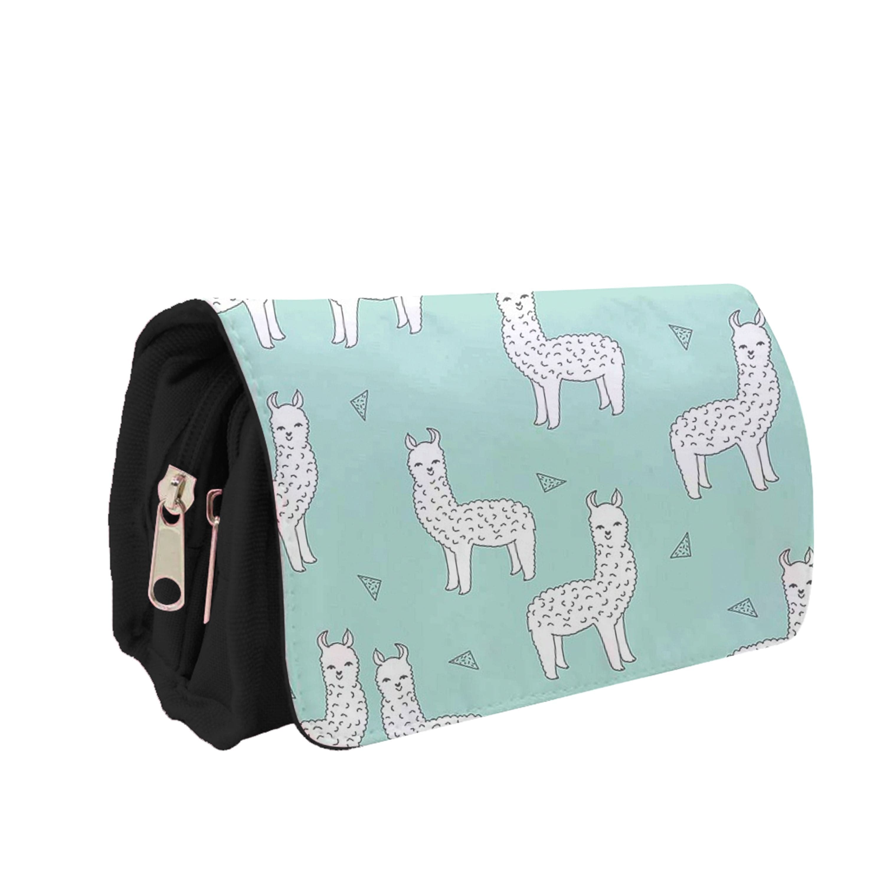 Mint Alpaca Pattern Pencil Case