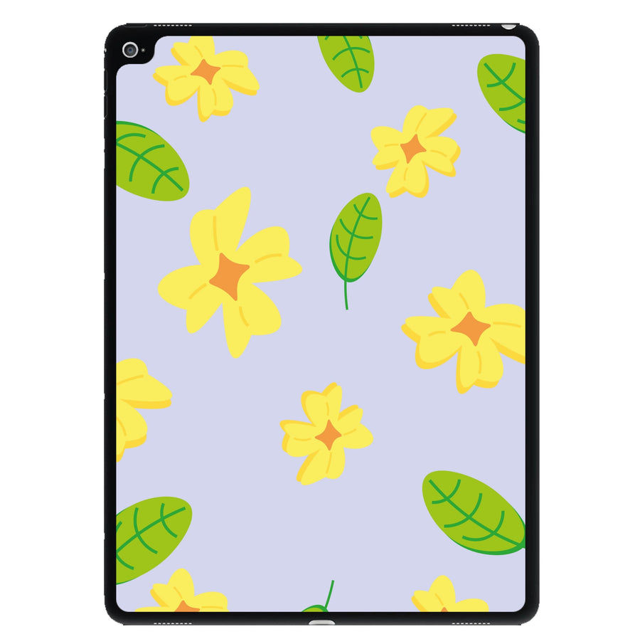 Yellow And Green Pattern - Floral iPad Case