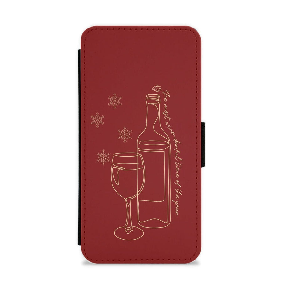 The Most Wine-derful Time - Christmas Puns Flip / Wallet Phone Case