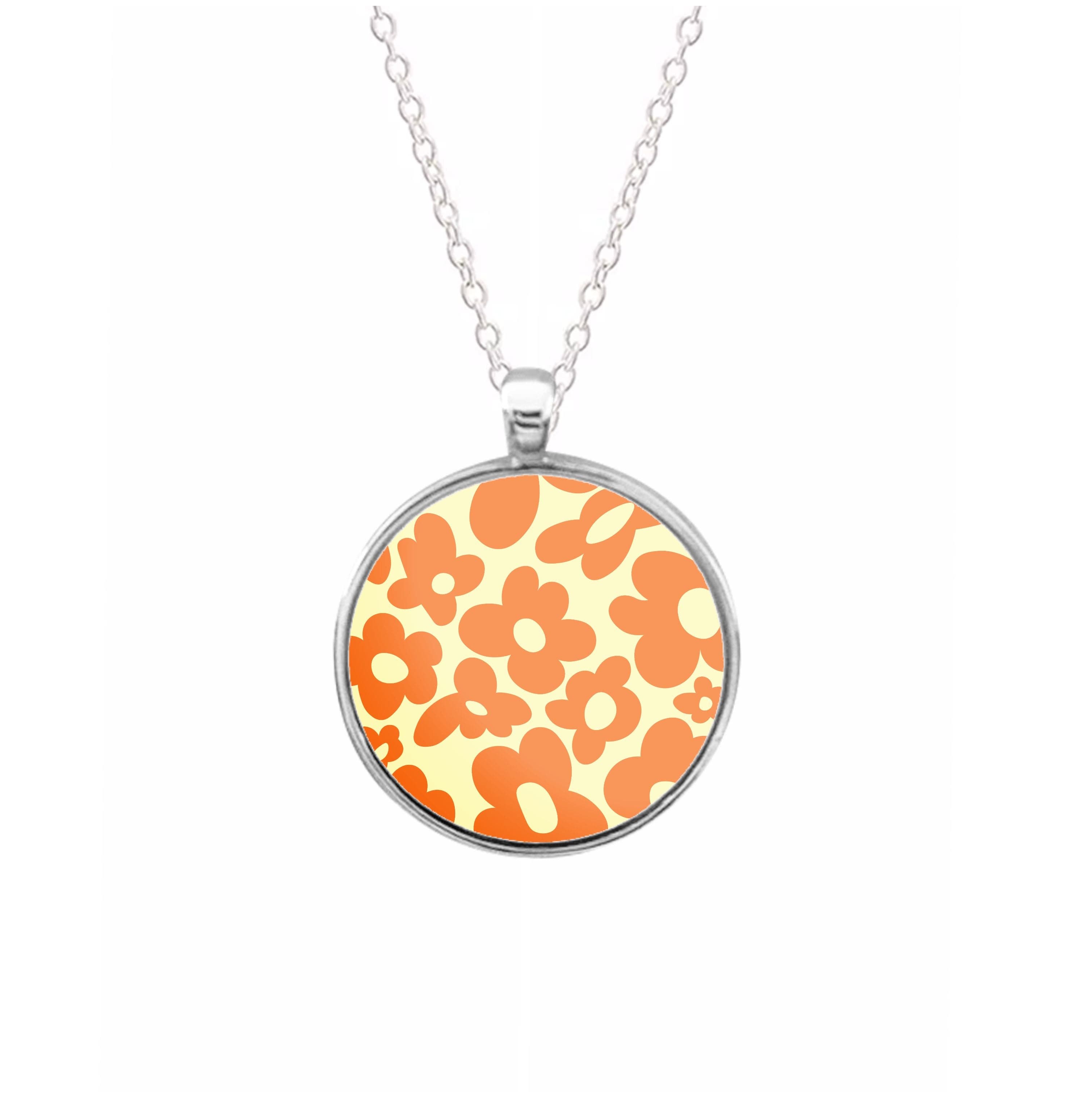 Orange Flowers - Trippy Patterns Necklace