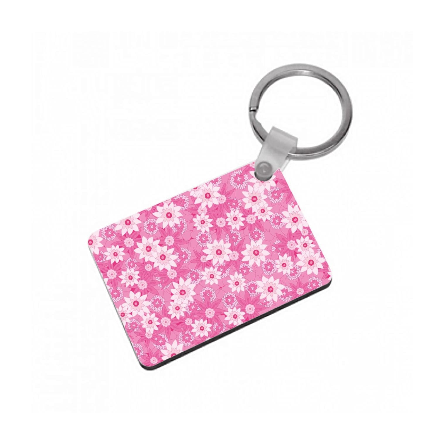 Pink Flowers - Floral Patterns Keyring