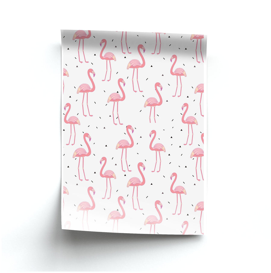 Pink Flamingo Pattern Poster