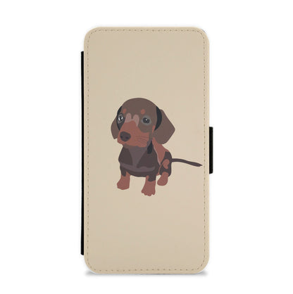 Brown - Dachshunds Flip / Wallet Phone Case