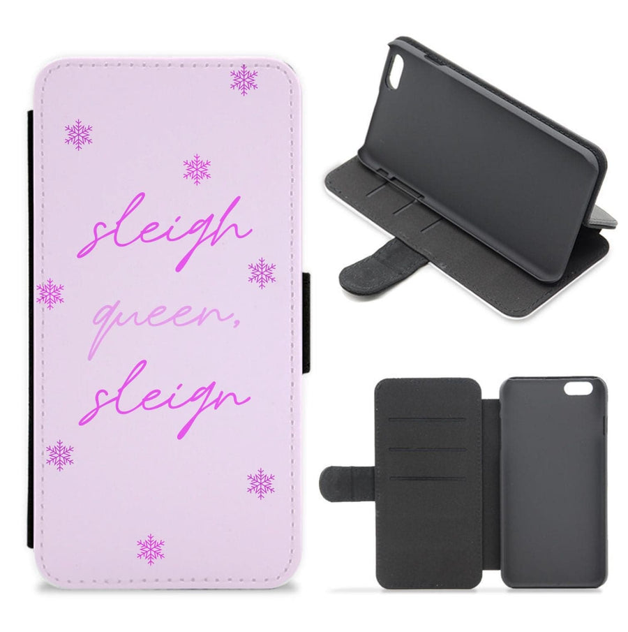 Sleigh Queen - Christmas Puns Flip / Wallet Phone Case