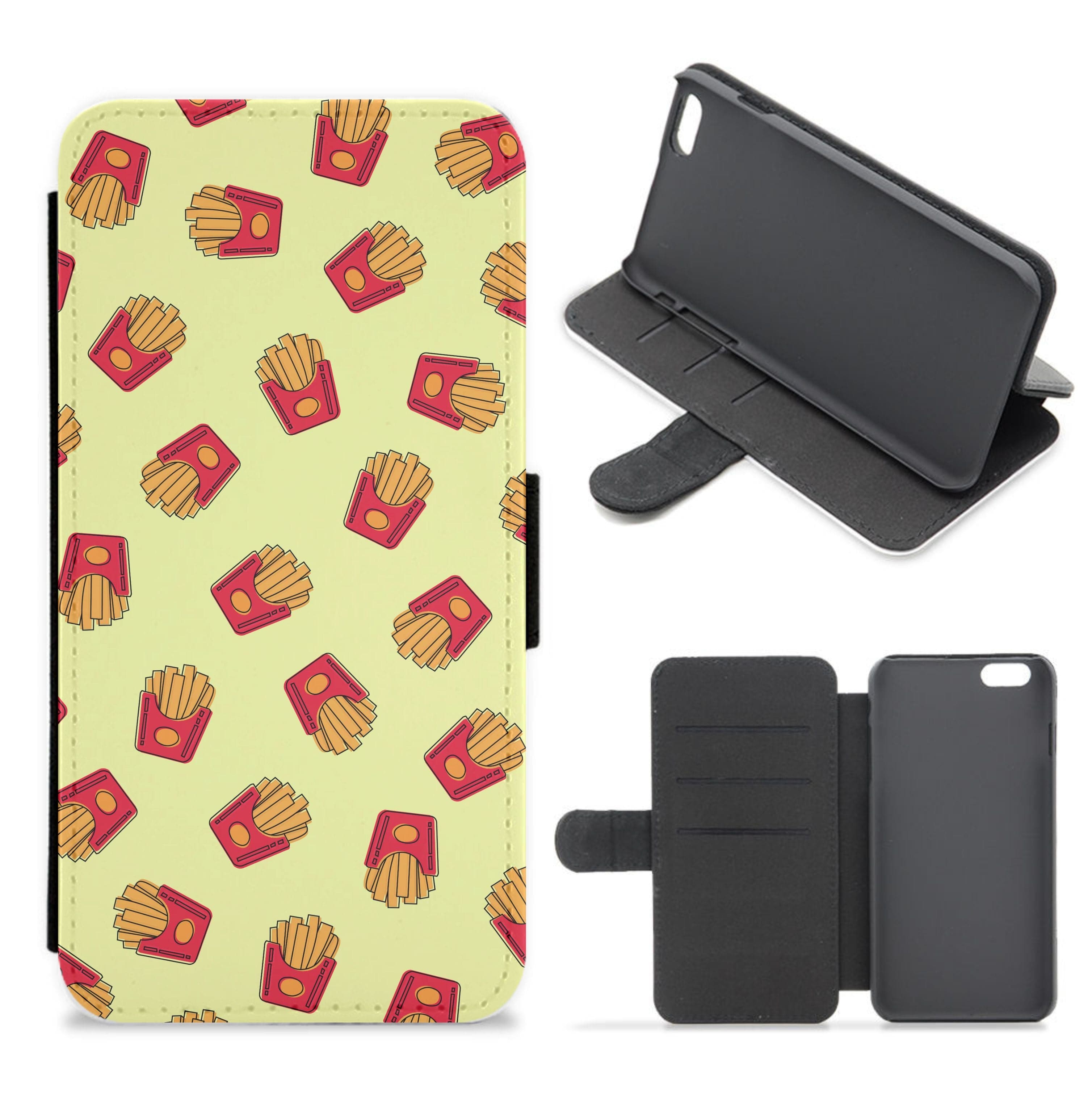 Fries - Fast Food Patterns Flip / Wallet Phone Case