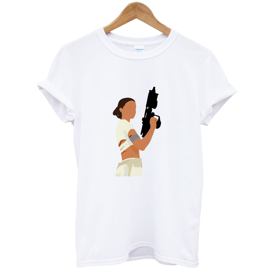 Princess Leia With Gun - Star Wars T-Shirt
