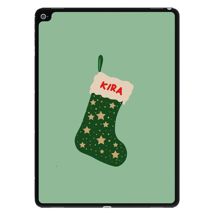 Green Stocking - Personalised Christmas  iPad Case
