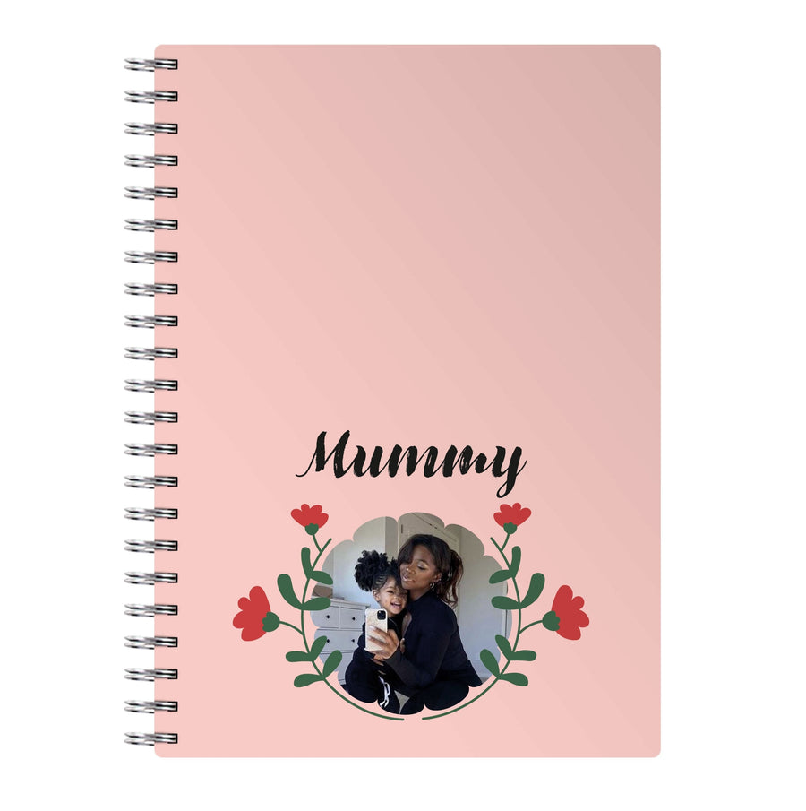 Mummy Red Flowers - Personalised Mother's Day Notebook
