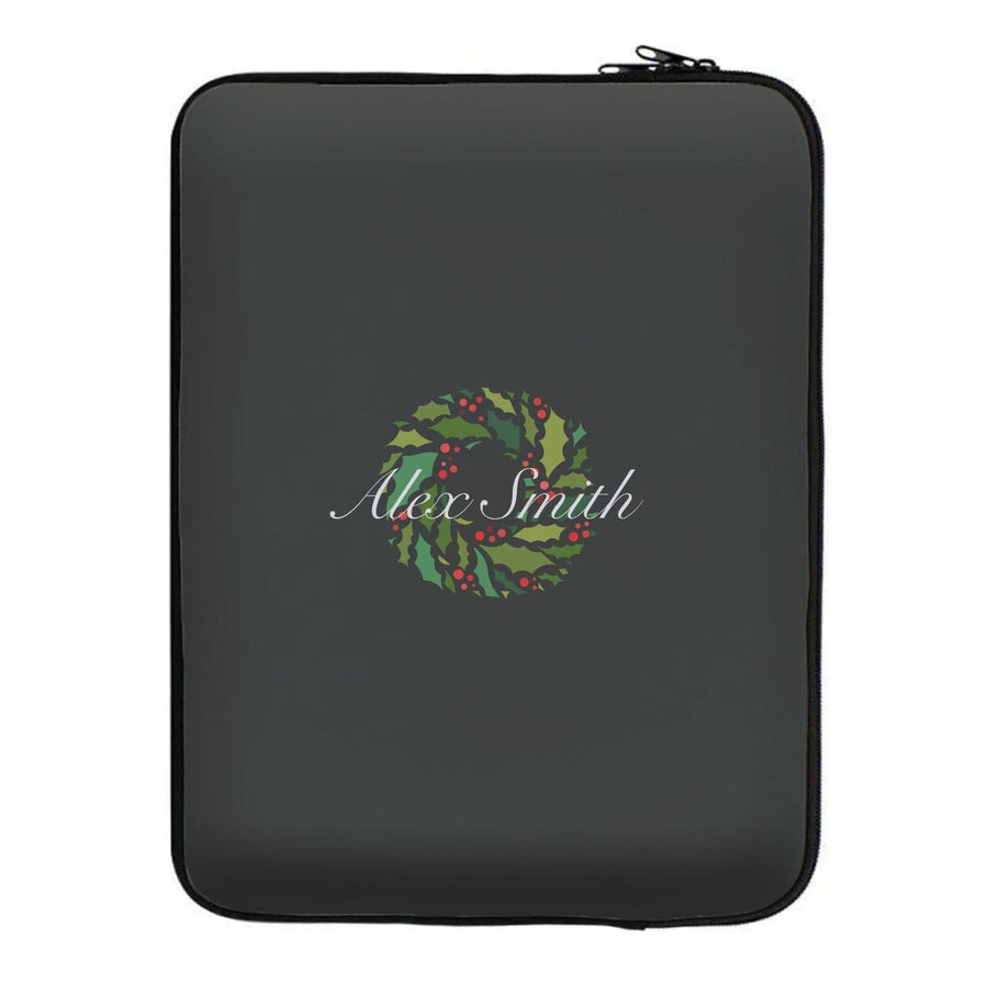 Wreath - Personalised Christmas Laptop Sleeve