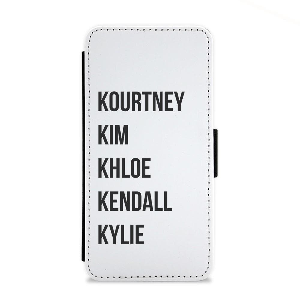 Kourtney, Kim, Khloe, Kendall, Kylie - Kardashian Flip Wallet Phone Case - Fun Cases