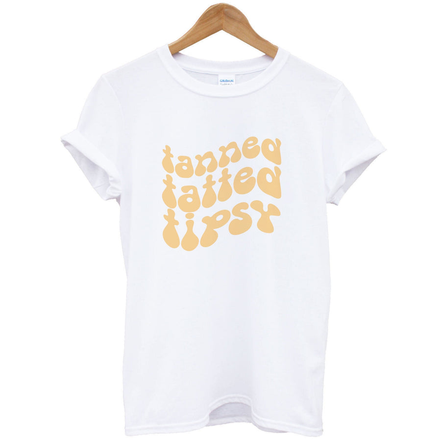 Tanned Tatted Tipsy - Summer Quotes T-Shirt