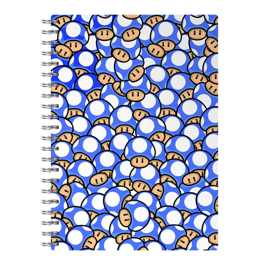Mushroom Pattern - Dark Blue Notebook