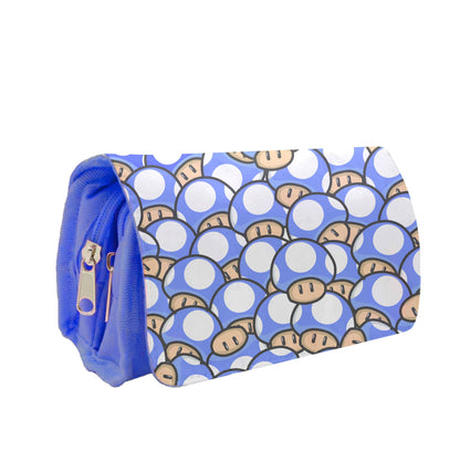 Mushroom Pattern - Dark Blue Pencil Case