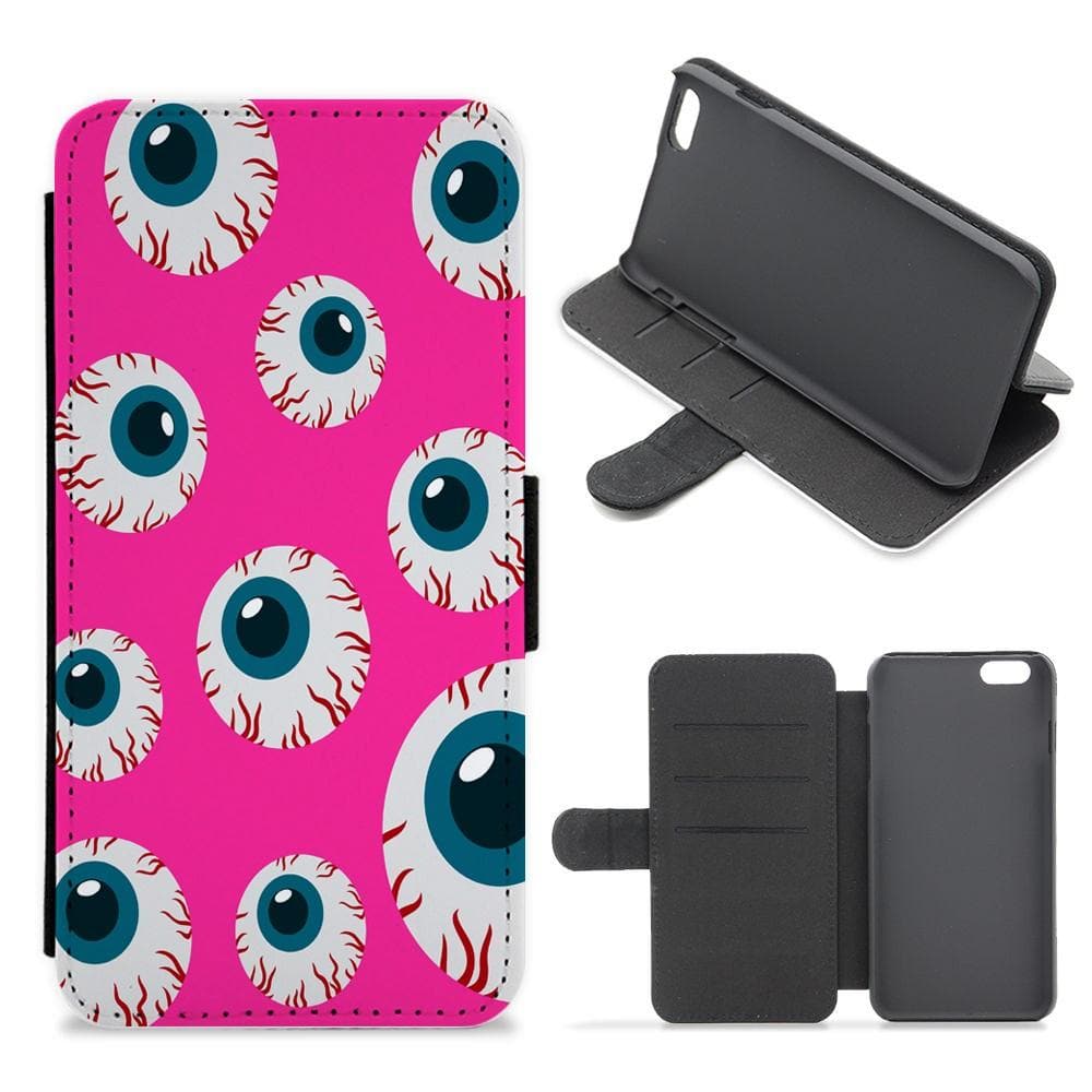 Spooky Eye Pattern Flip / Wallet Phone Case - Fun Cases