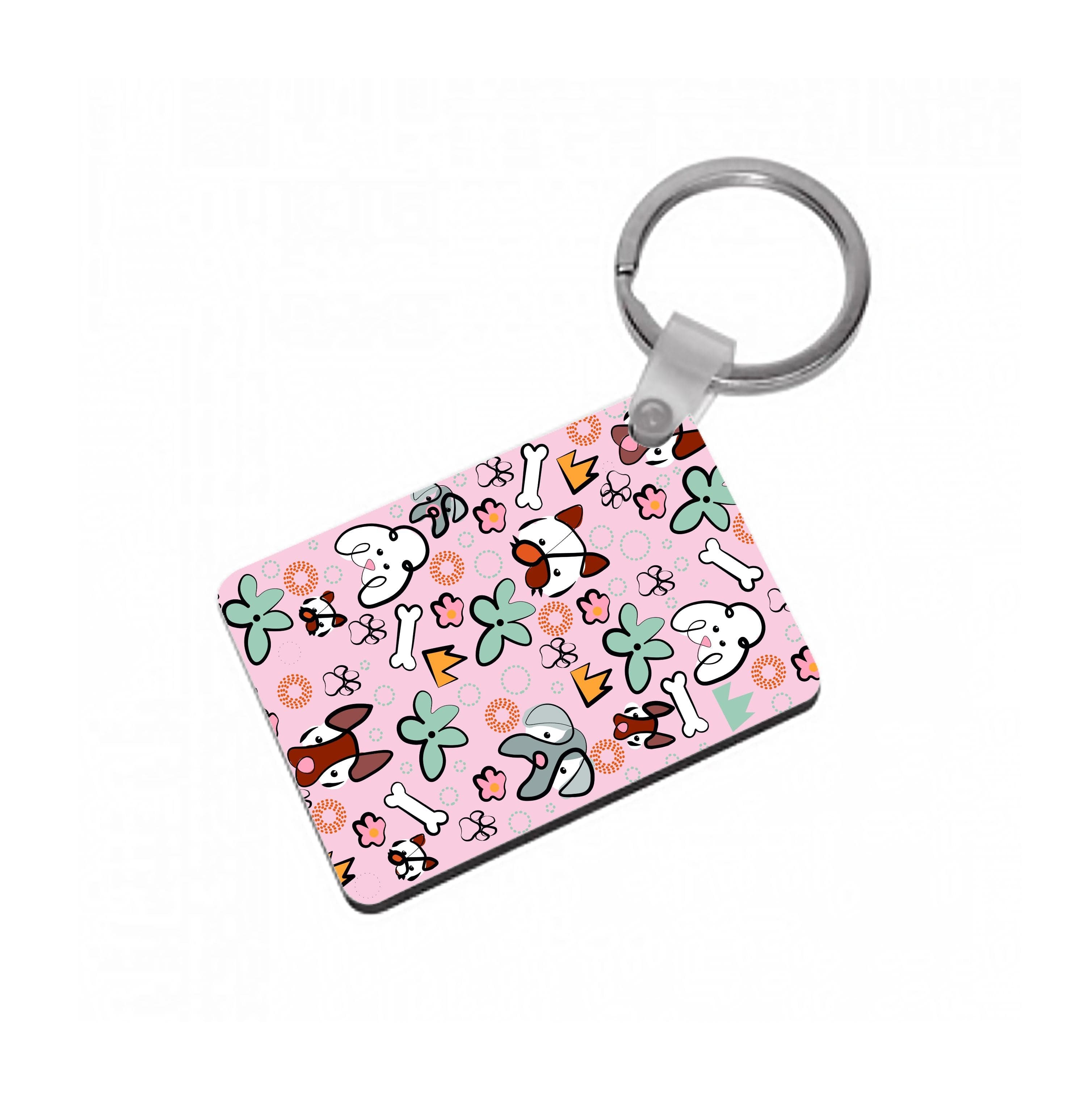 Bones and dogs - Dog Patterns Keyring