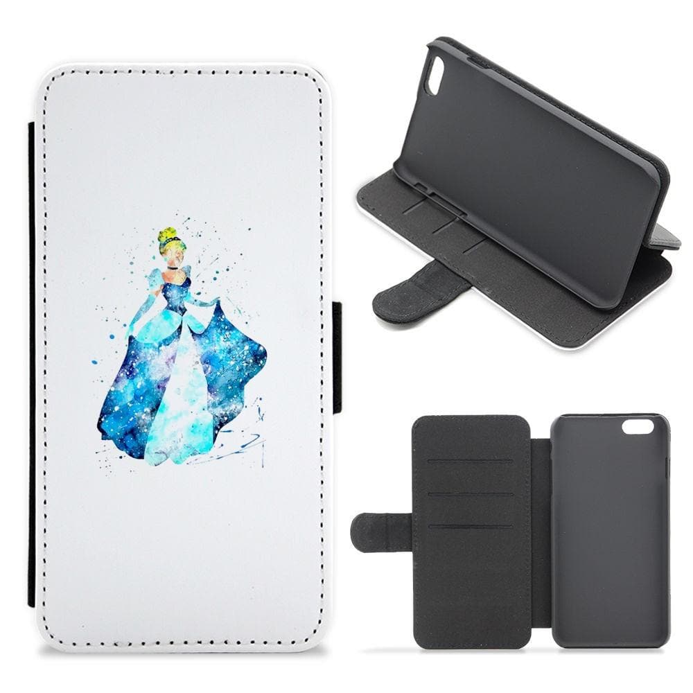 Watercolour Cinderella Disney Flip / Wallet Phone Case - Fun Cases