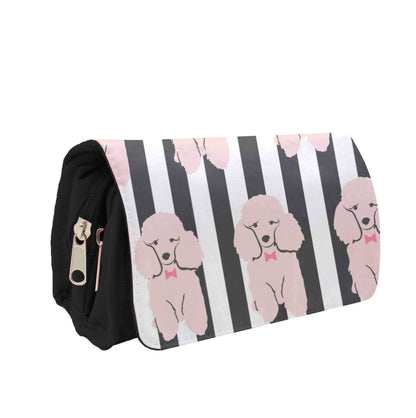 Striped Poodle - Dog Pattern Pencil Case