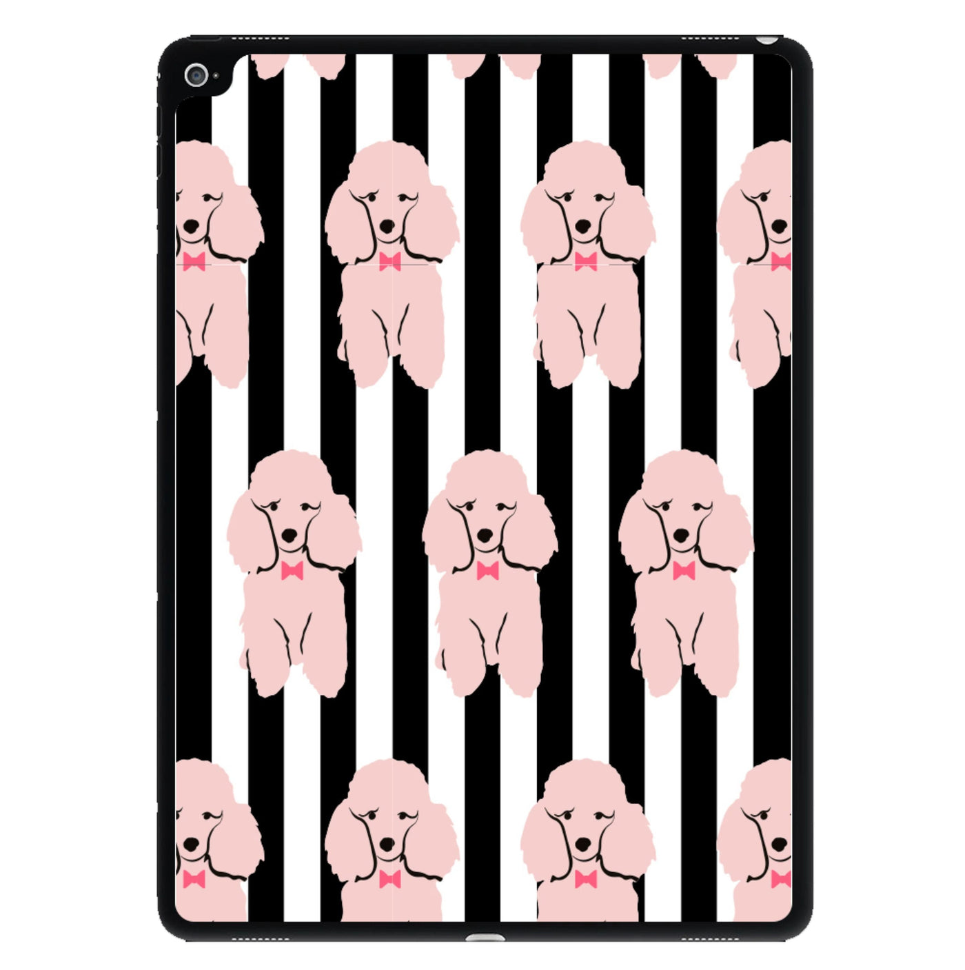 Striped Poodle - Dog Pattern iPad Case