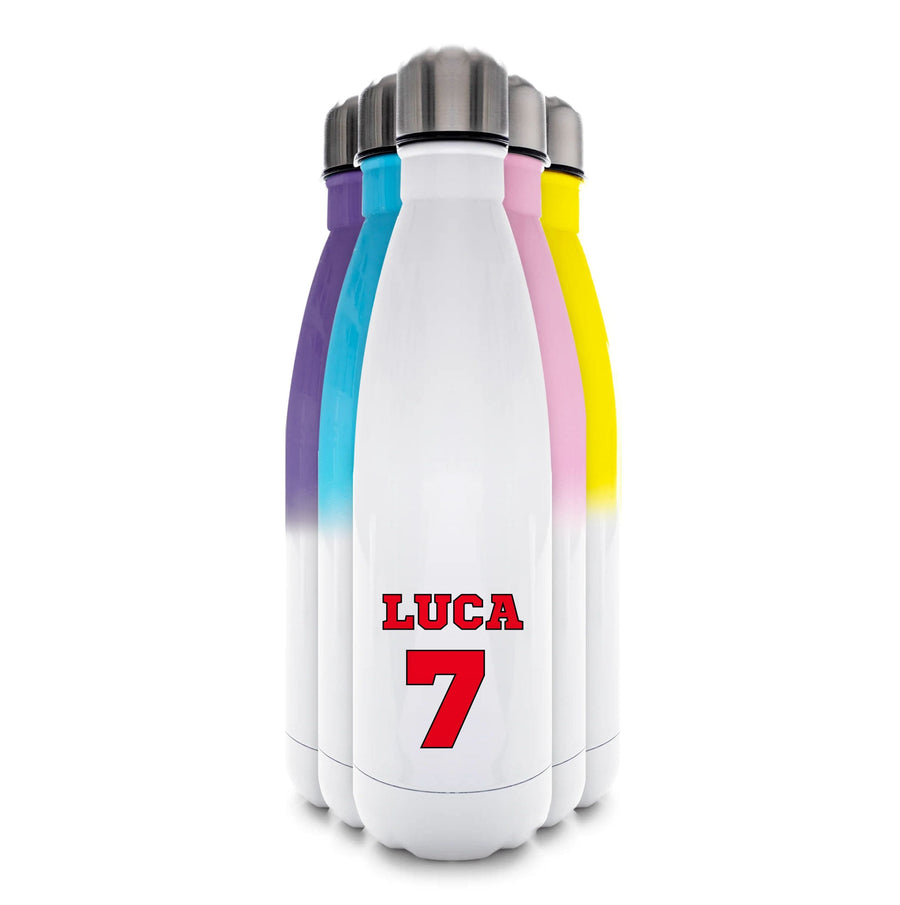 Red - Personalised Football   Water Bottle