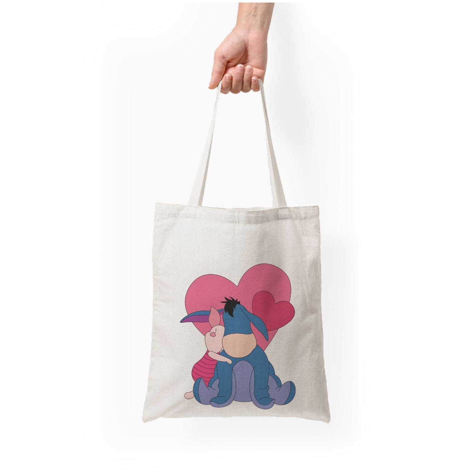 Donkey and Pig Valentine's Tote Bag