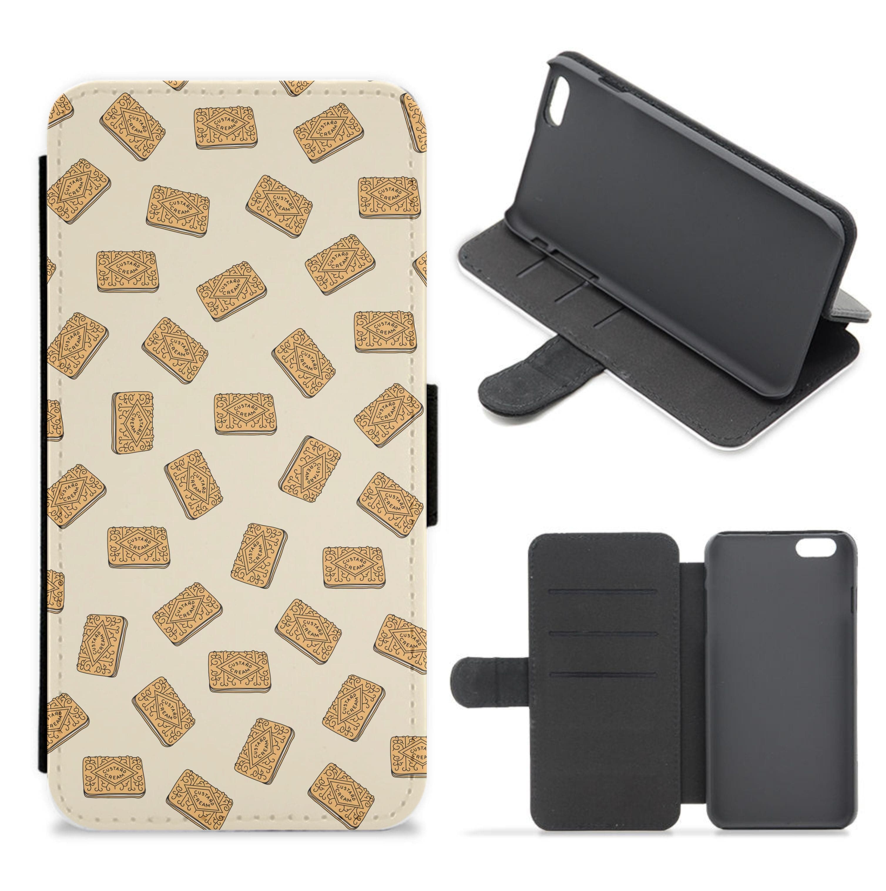 Custard Creams - Biscuits Patterns Flip / Wallet Phone Case