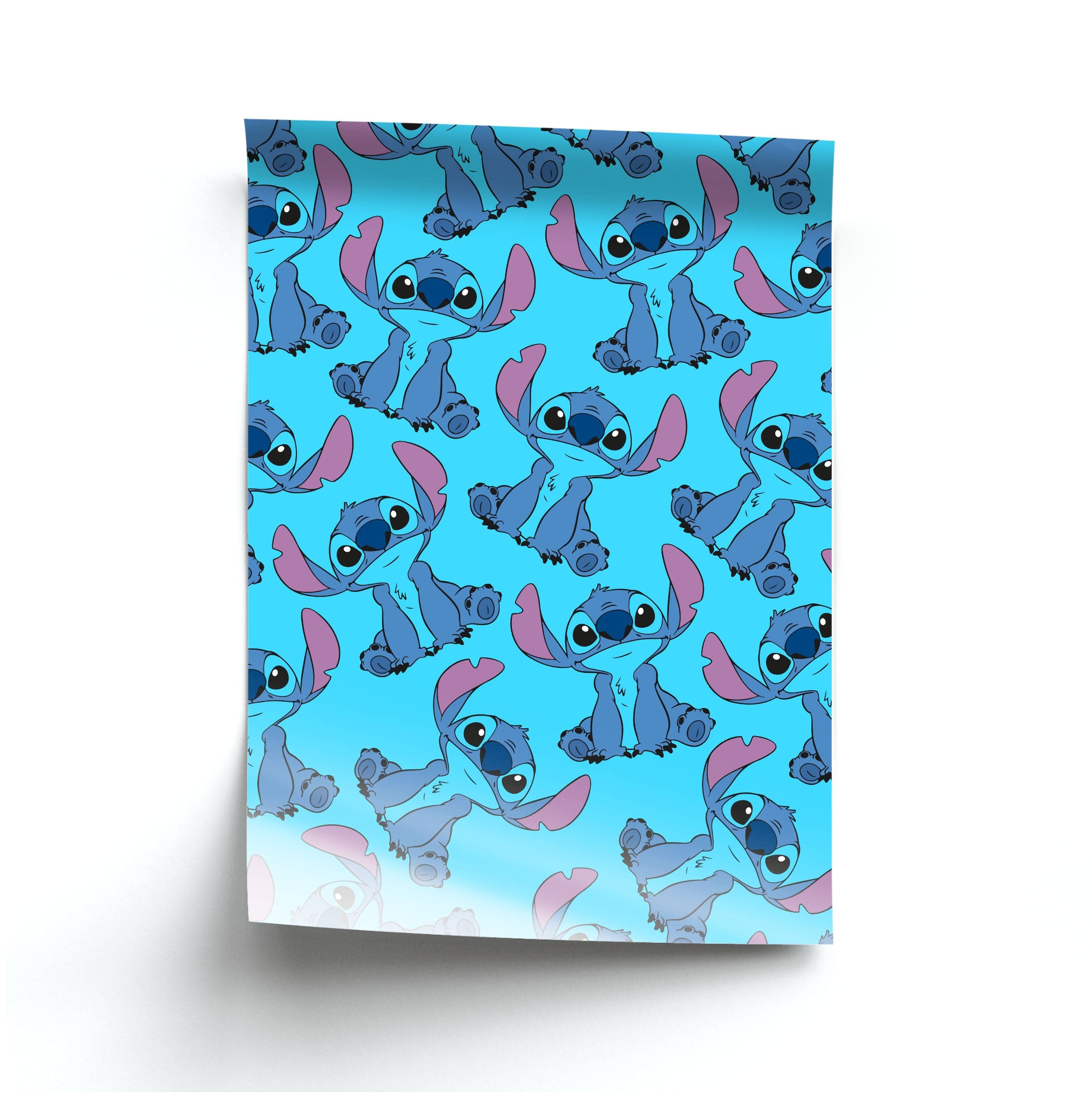 Cute Alien Blue Pattern Poster