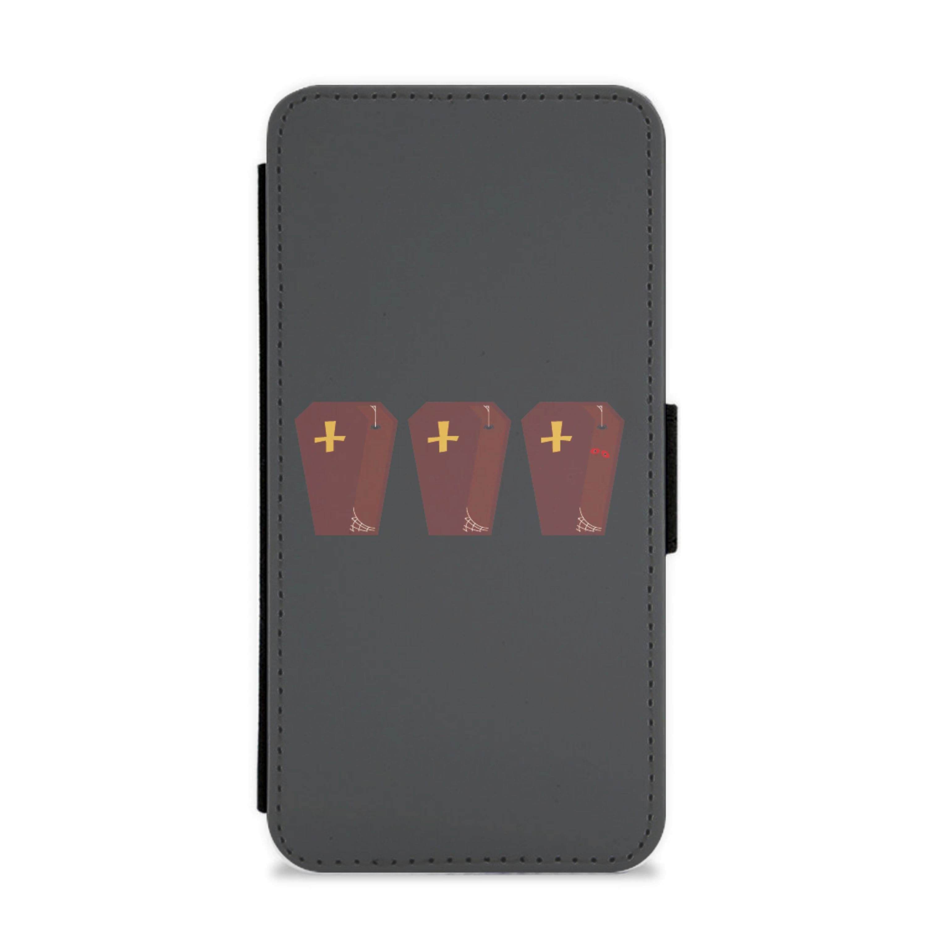 Coffin Pattern - Halloween Flip / Wallet Phone Case