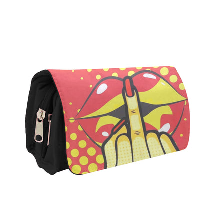 Middle Finger Kiss - Pop Art Pencil Case