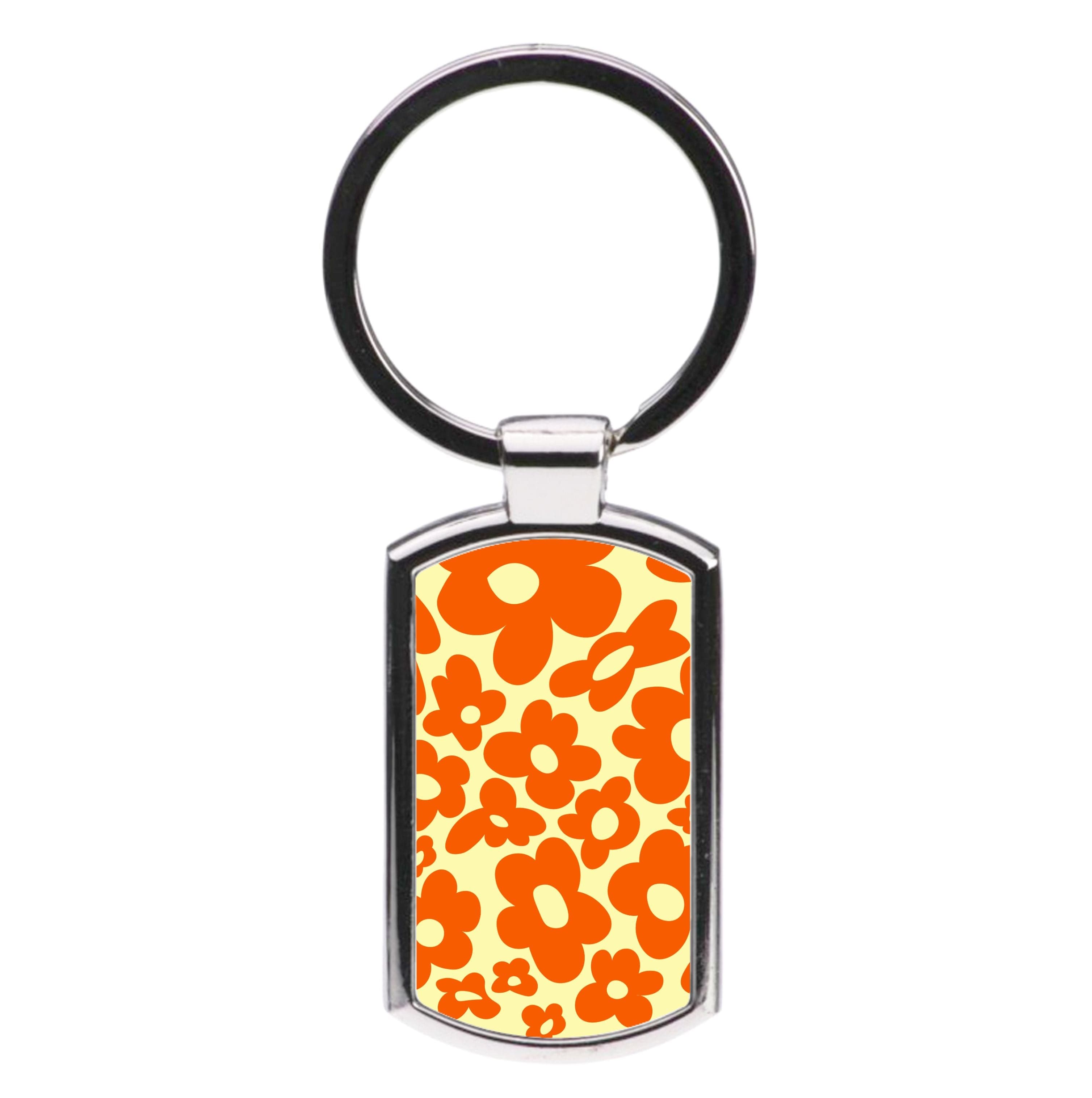 Orange Flowers - Trippy Patterns Luxury Keyring