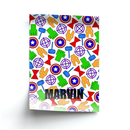 Icon Pattern - Personalised Superhero Comic Poster