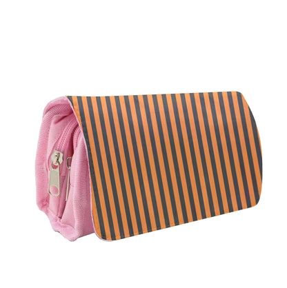 Orange & Black Stripe Pencil Case