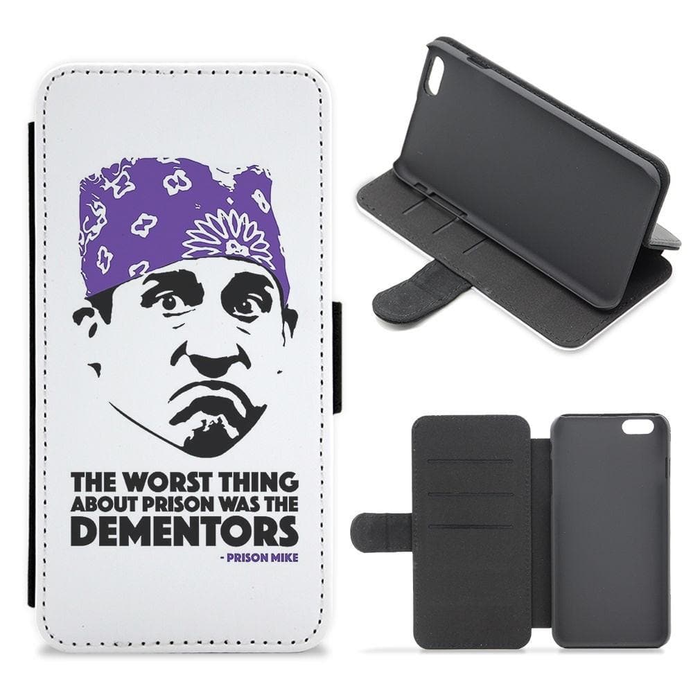 Prison Mike vs The Dementors - The Office Flip Wallet Phone Case - Fun Cases