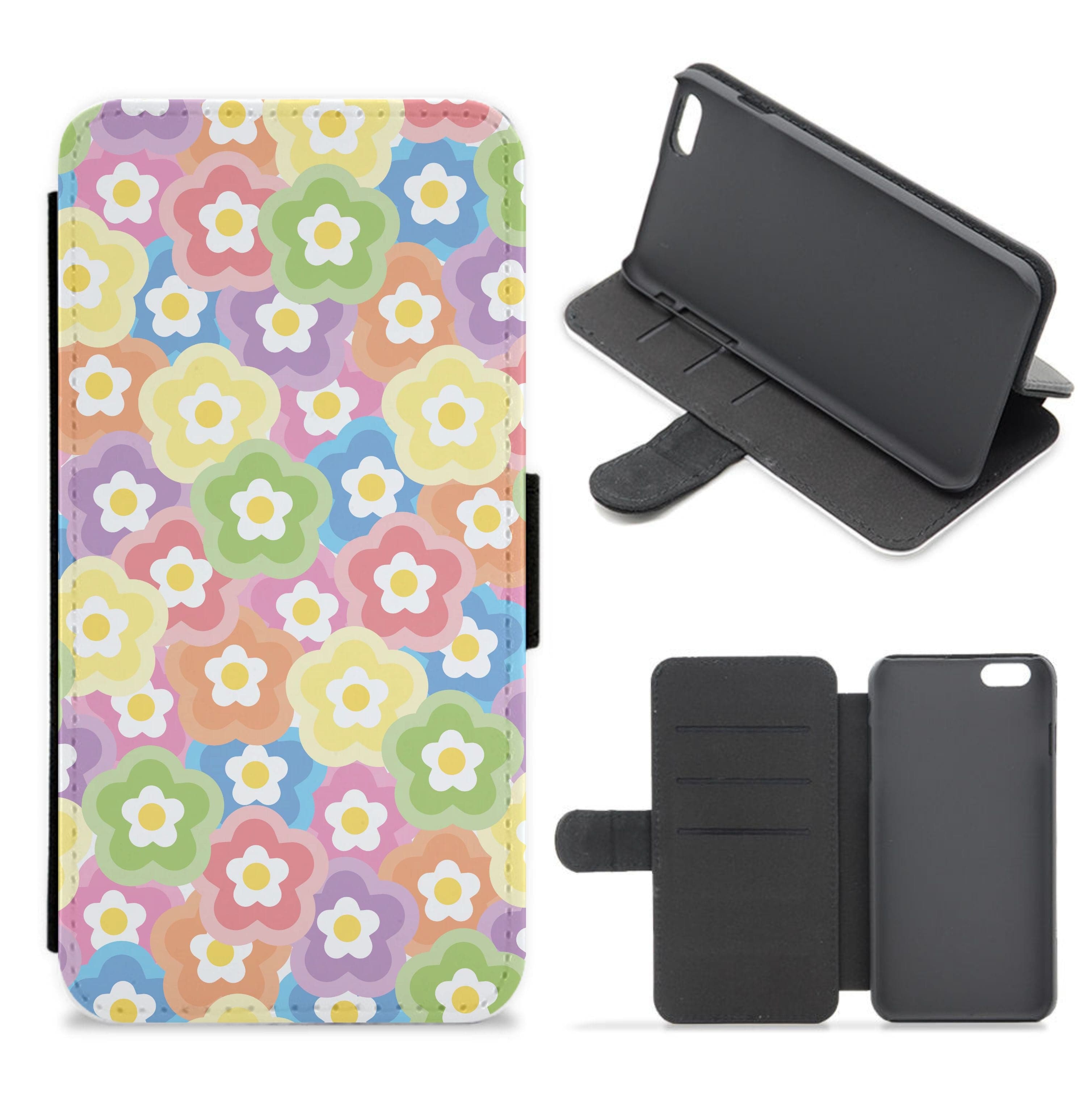 Psychedelic Flowers - Floral Patterns Flip / Wallet Phone Case