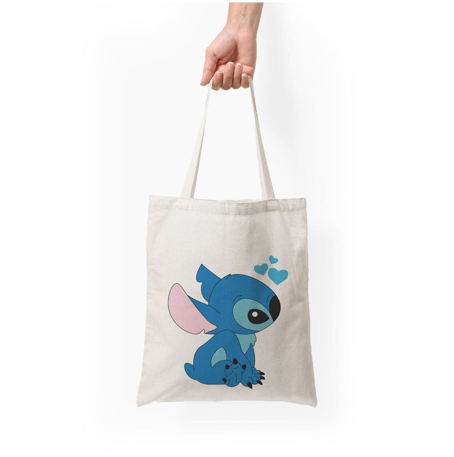 Blue Hearts Stitch - Disney Valentine's Tote Bag