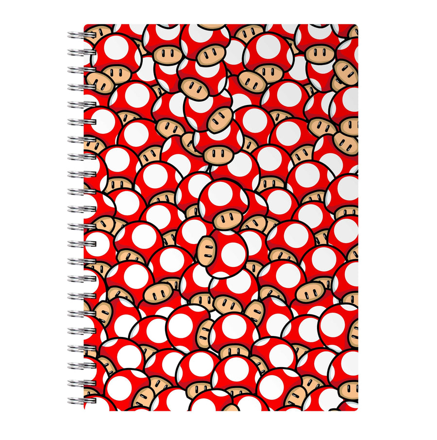 Mushroom Pattern - Red Notebook