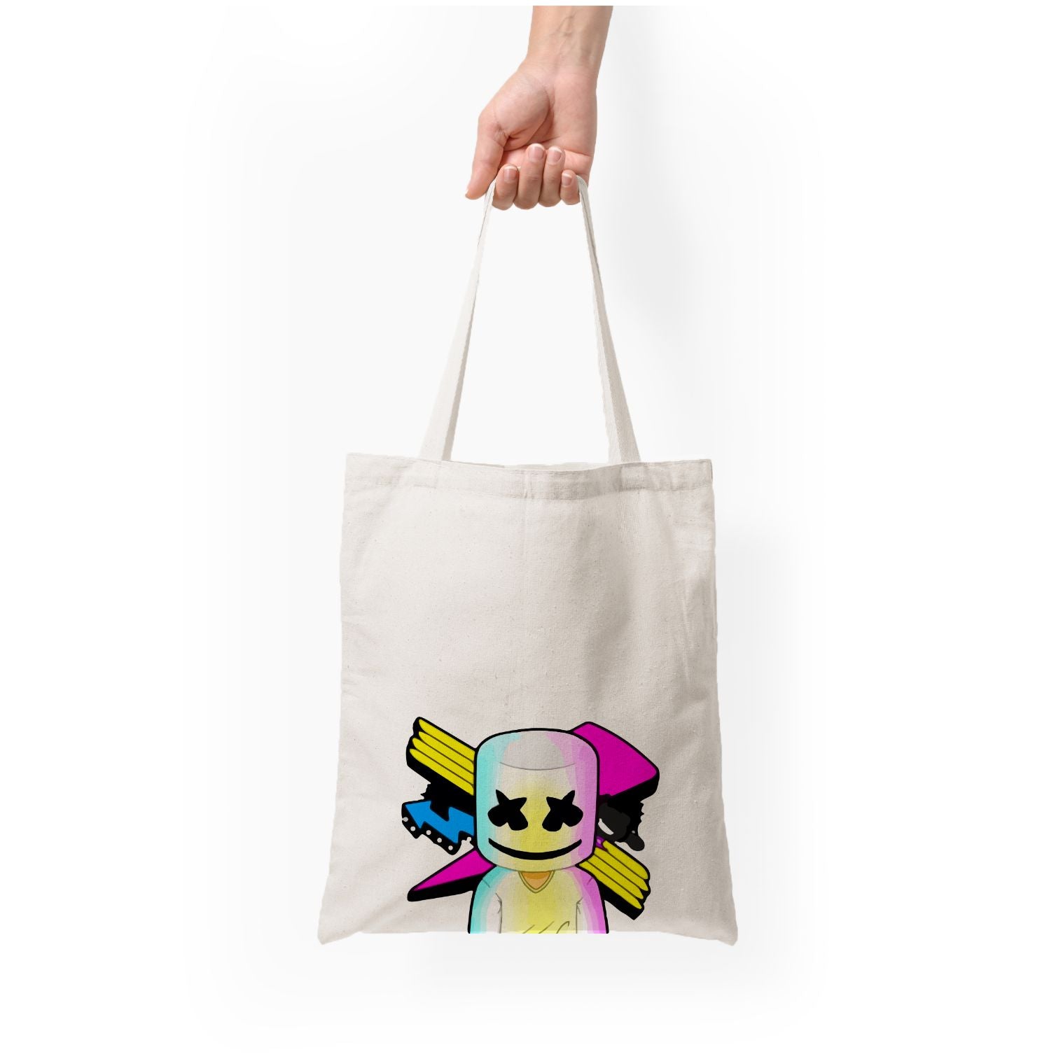 Neon Logo White Helmet DJ Tote Bag