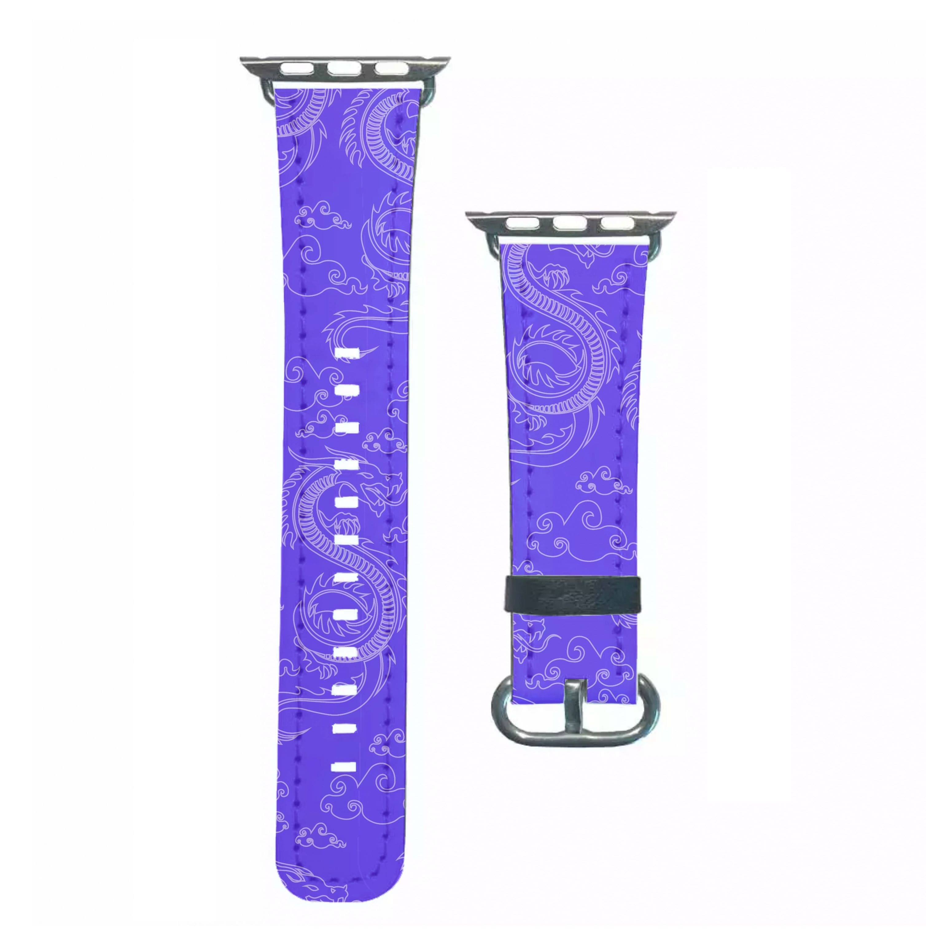 Purple Dragon Pattern Apple Watch Strap