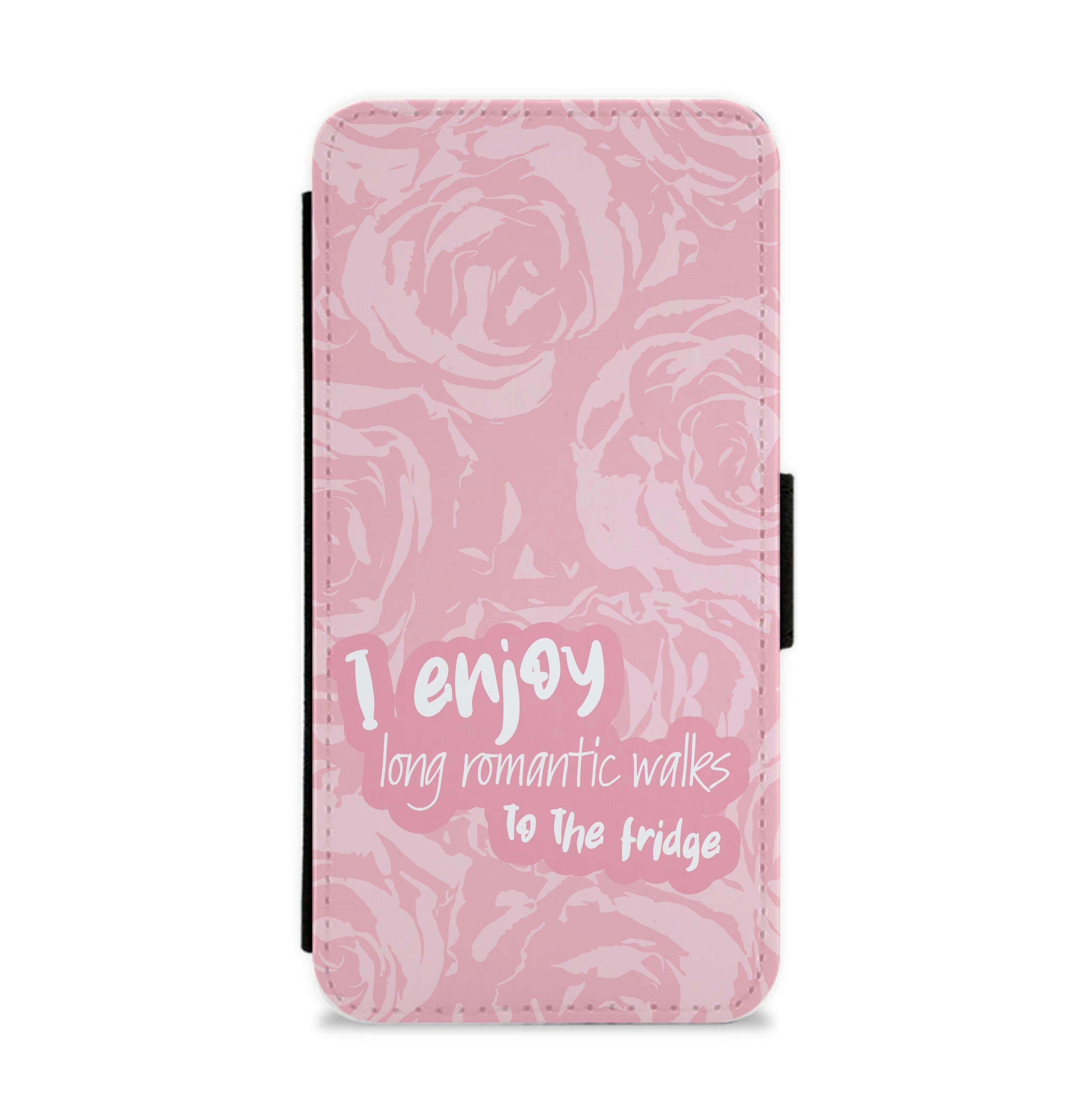 I Enjoy Long Romantic Walks - Funny Quotes Flip / Wallet Phone Case