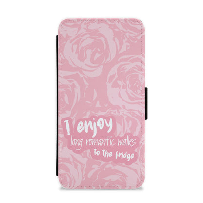 I Enjoy Long Romantic Walks - Funny Quotes Flip / Wallet Phone Case