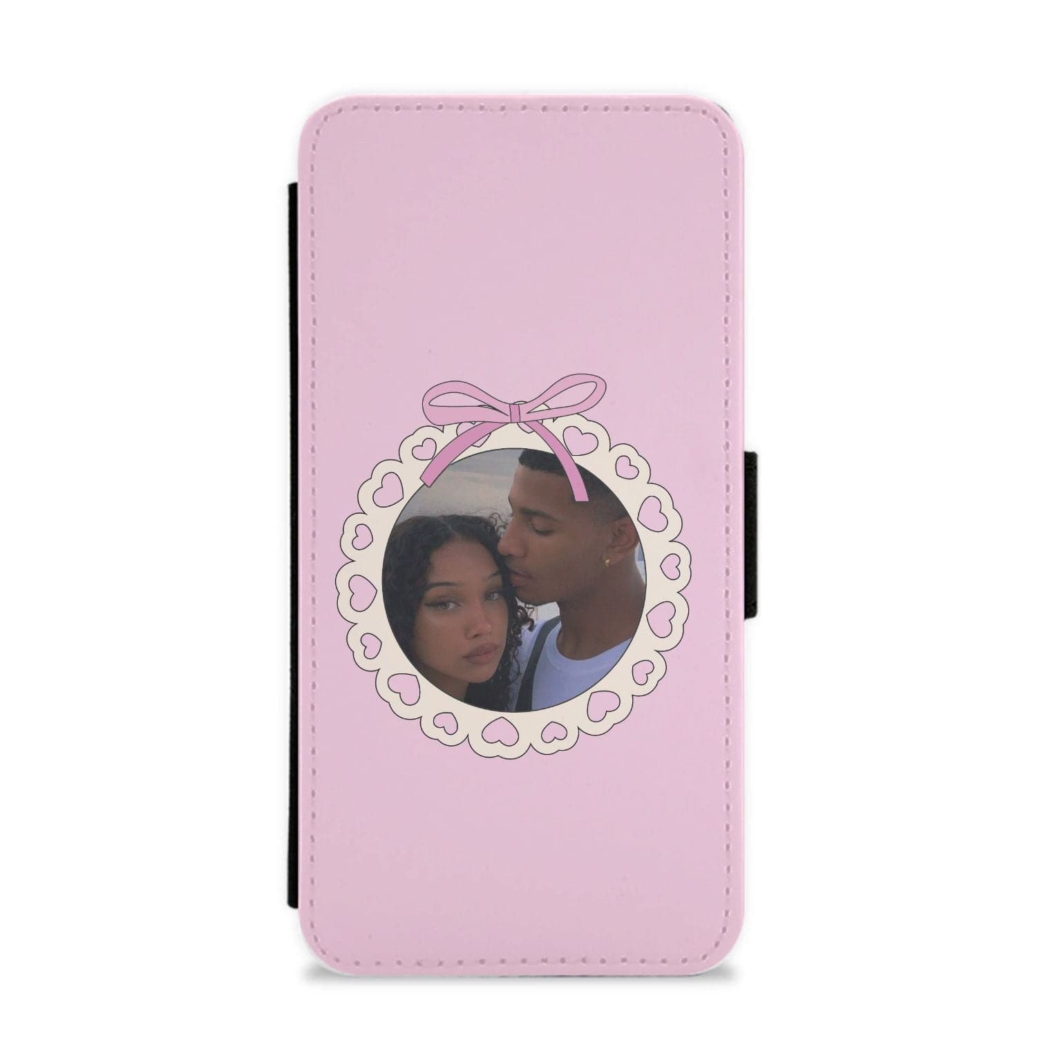 Vintage Photo Frame - Personalised Couples Flip / Wallet Phone Case