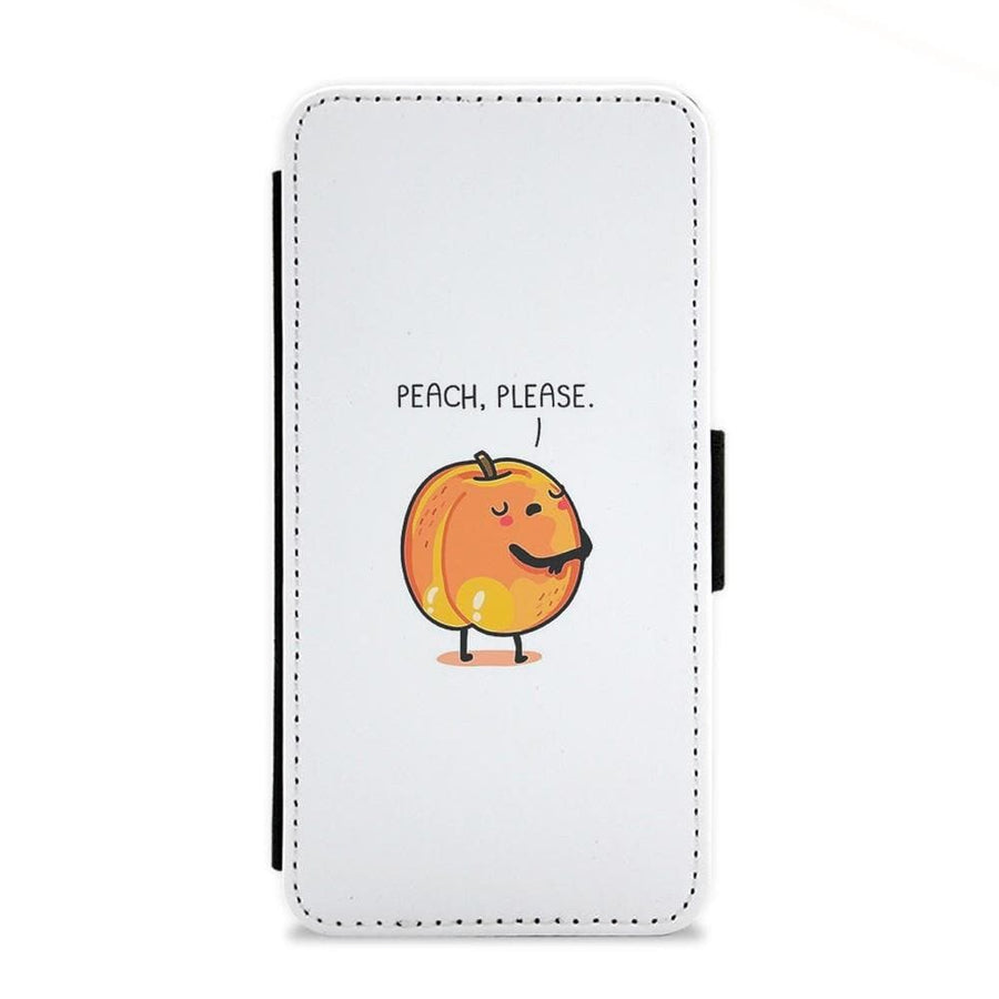 Peach, Please - Funny Pun Flip Wallet Phone Case - Fun Cases