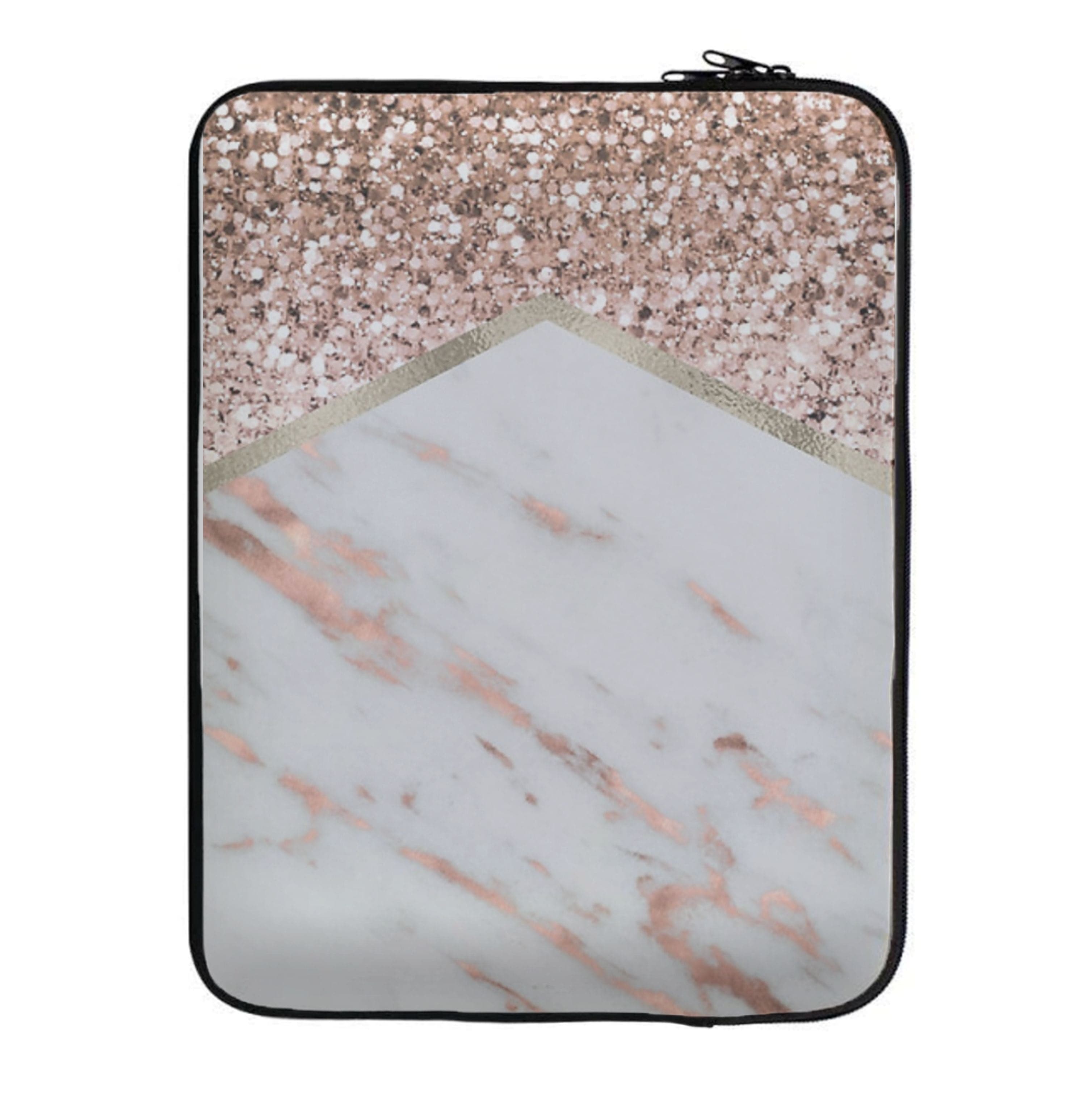 Rose Gold Marble & Glitter Laptop Sleeve