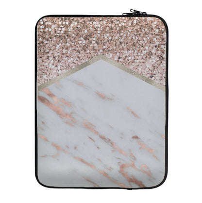 Rose Gold Marble & Glitter Laptop Sleeve