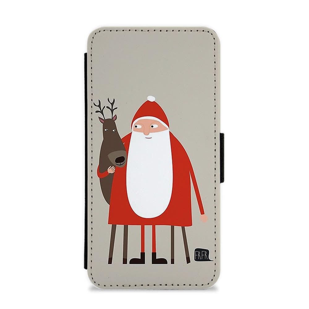 Santa and Rudolph Flip / Wallet Phone Case - Fun Cases