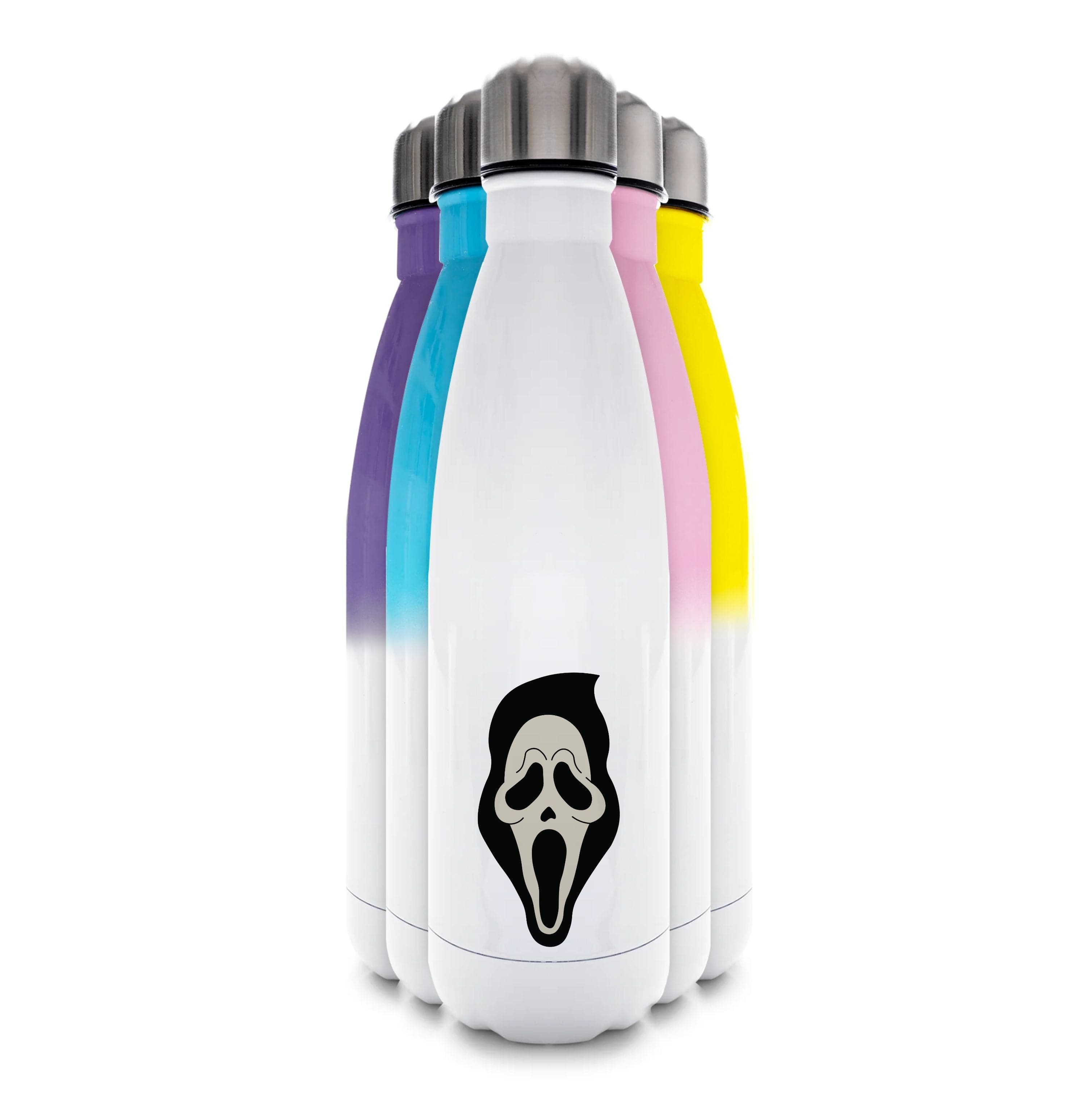 Pink Ghostface Pattern - Scream Water Bottle