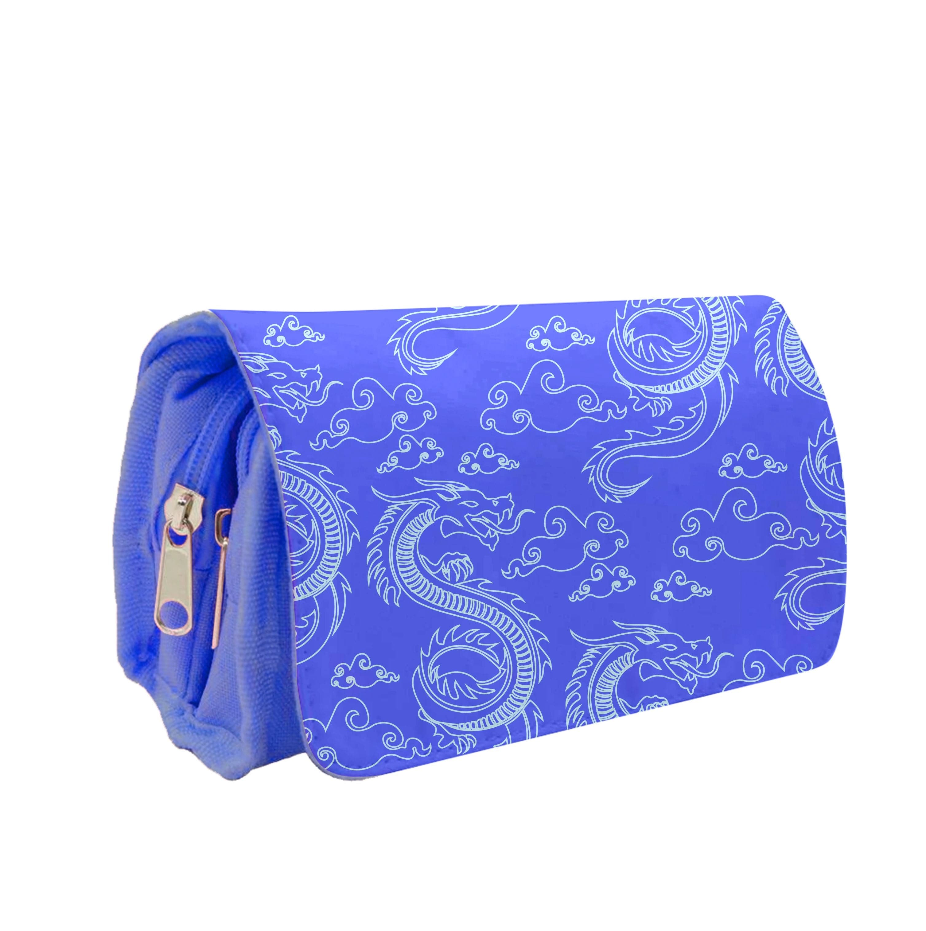 Blue Dragon Pattern Pencil Case