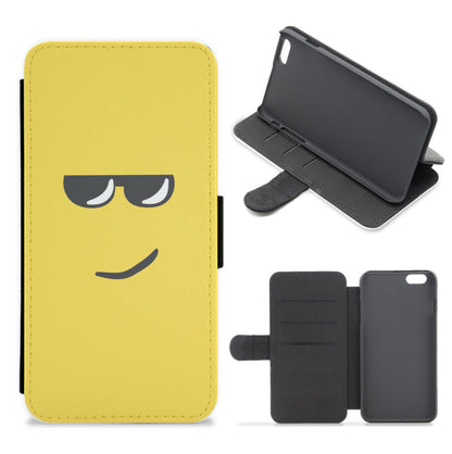 Yellow Face Shades Flip / Wallet Phone Case